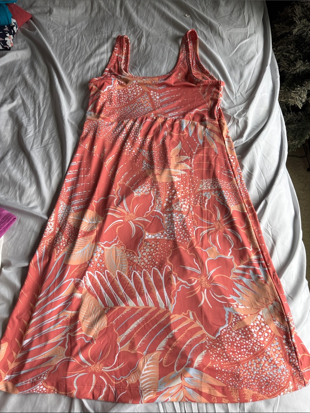 Columbia Coral Floral Midi Dress